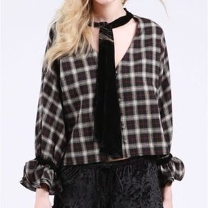 POL Plaid Blouse Size Medium
